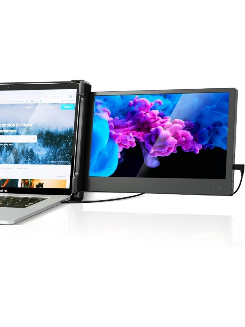12-Inch Portable FHD 1080P Monitor - Dual Screen Extender for Laptops & PCs
